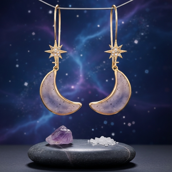 NKULTD Jewelry - Celestial Dreams: Boho‎ Chic Gold-Tone Star & Moon Trendy Drop Earrings 🌙✨